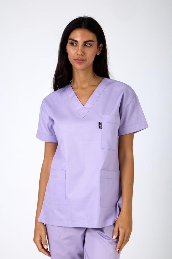 Casacca donna collo V lilla