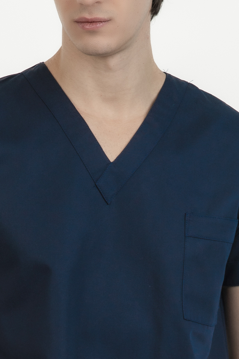 Casacca unisex collo V blu - immagine 3