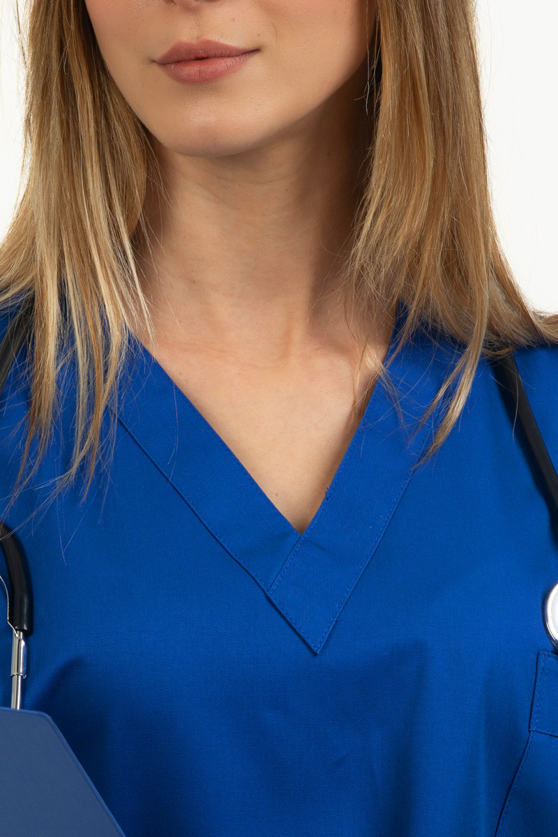 Casacca unisex collo V bluette - immagine 3