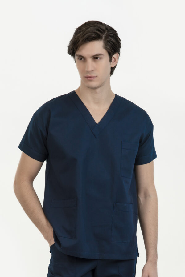 Casacca unisex collo V blu