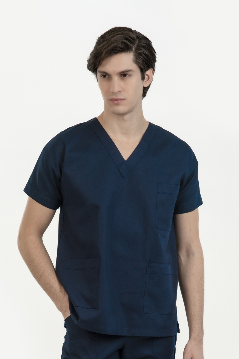 Casacca unisex collo V blu