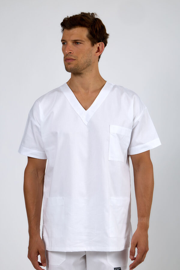 Casacca unisex collo V bianca