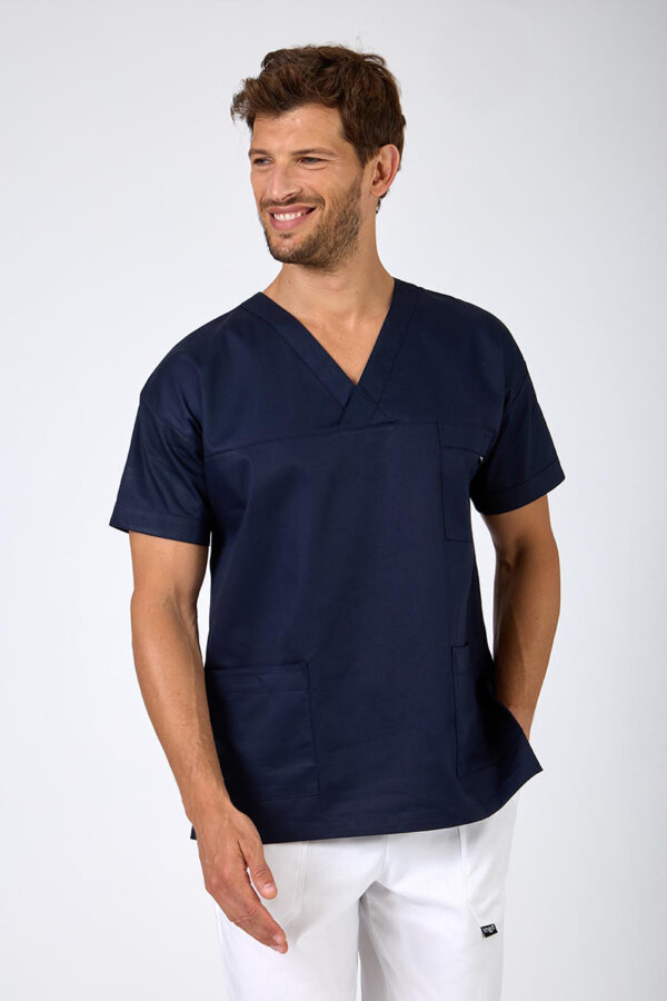 Casacca unisex collo incrocio blu