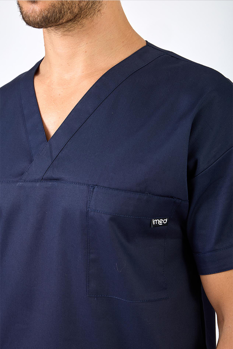 Casacca unisex collo incrocio blu - immagine 5