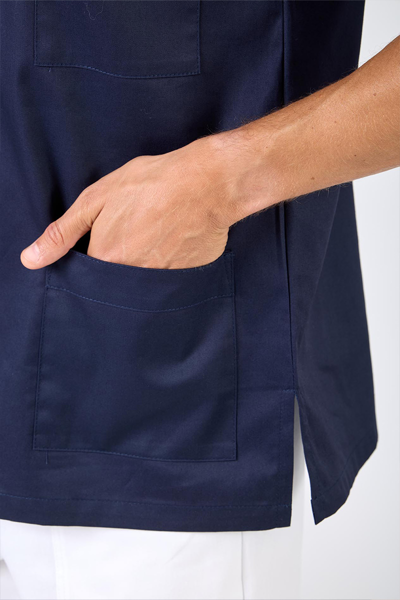 Casacca unisex collo incrocio blu - immagine 4