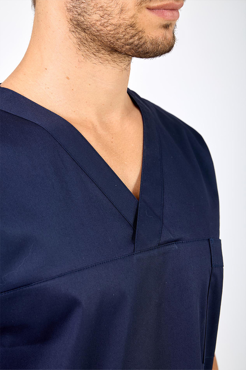 Casacca unisex collo incrocio blu - immagine 2