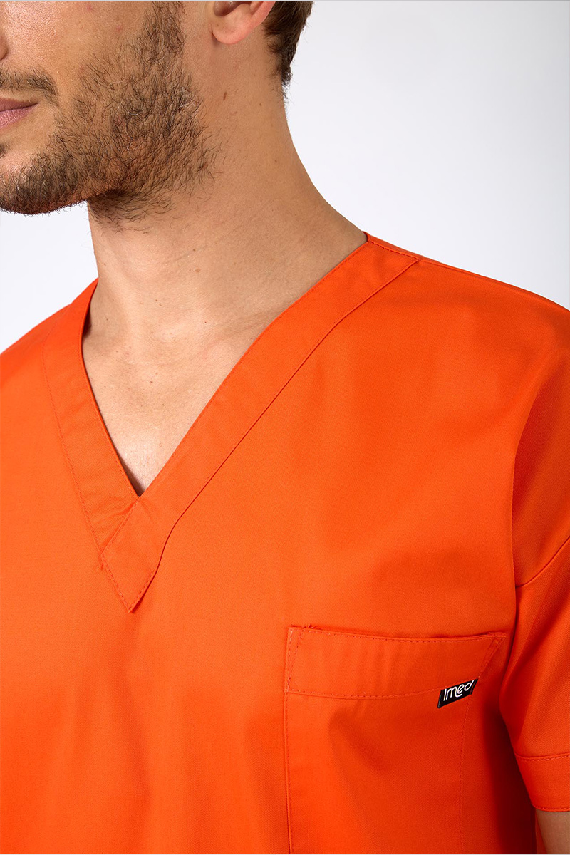 Casacca unisex collo V arancio misto cot./pol. - immagine 2