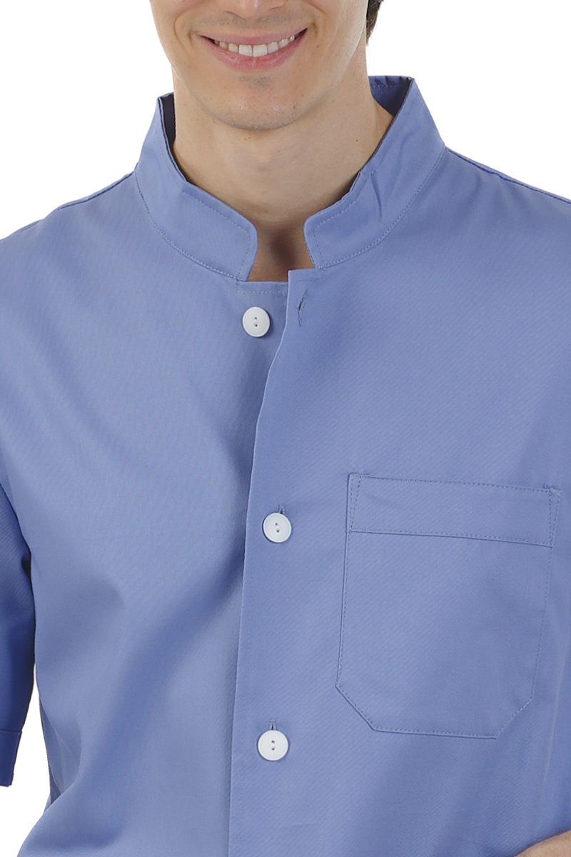 Giacca uomo collo coreana azzurro - immagine 4