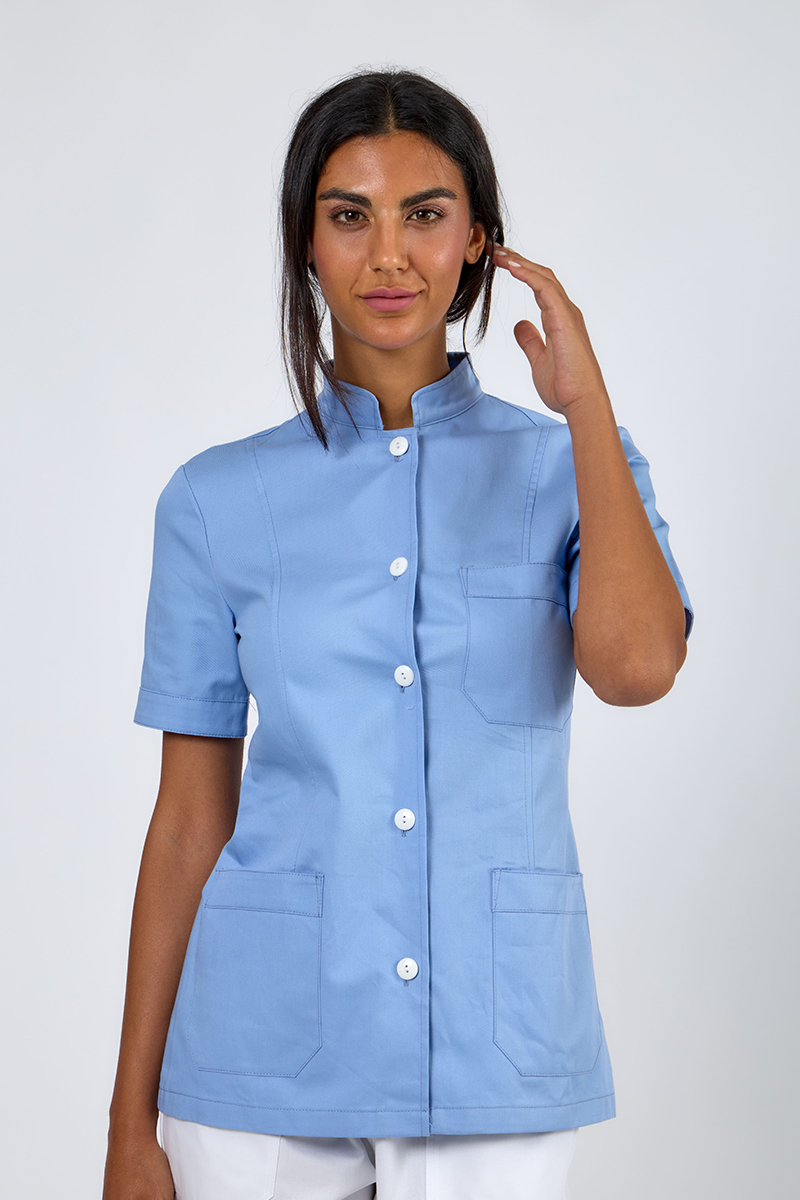 Giacca donna collo coreana azzurro chiaro