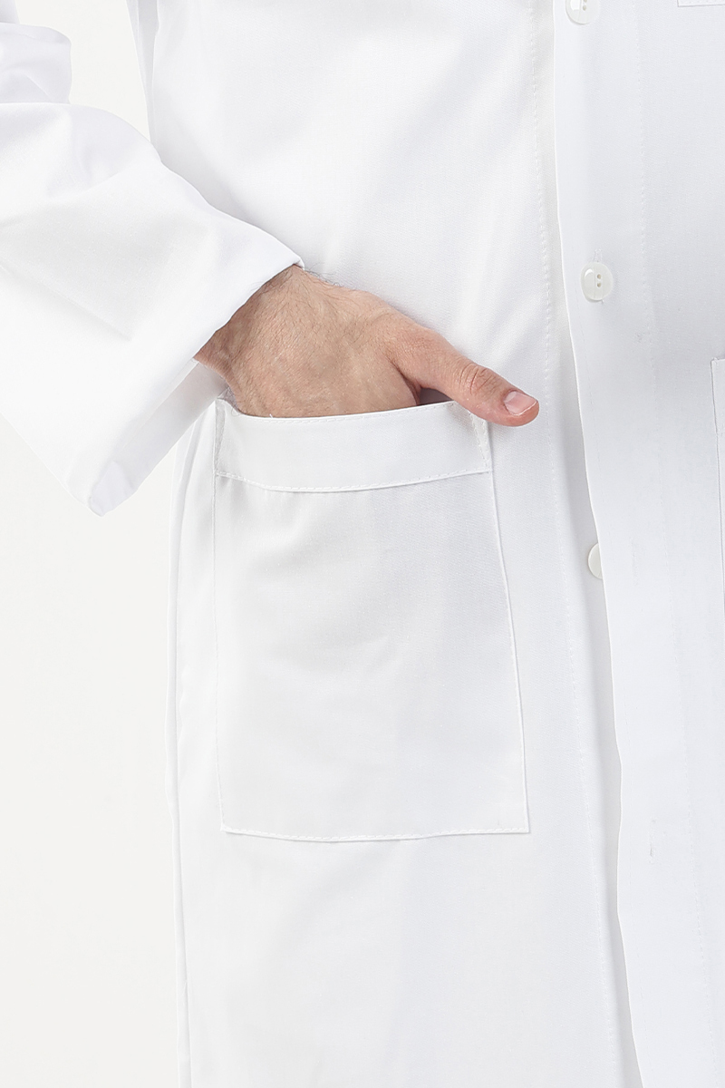 Camice medico uomo collo 4 punte bianco - immagine 2