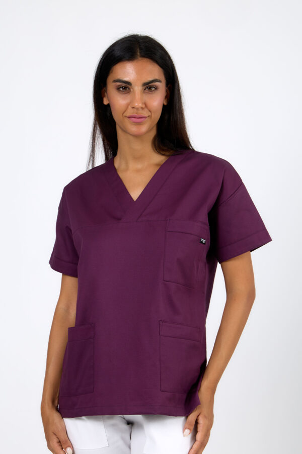 Casacca unisex collo incrocio vinaccia