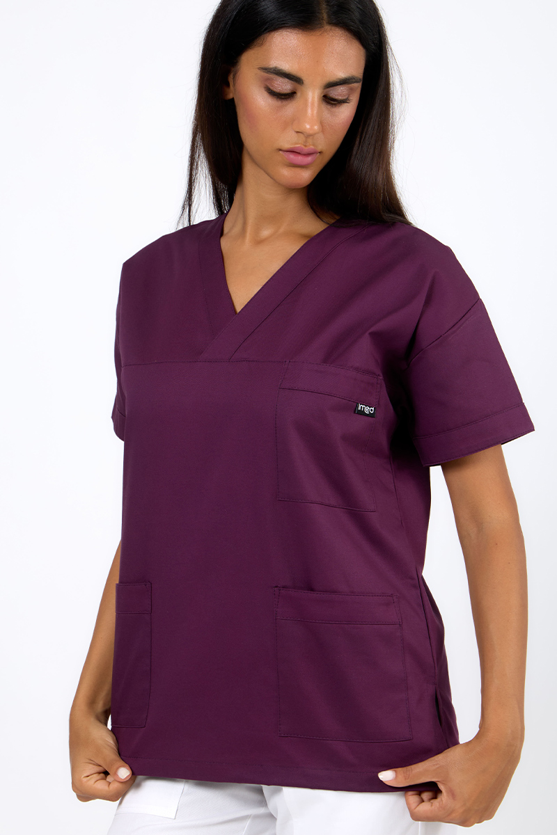 Casacca unisex collo incrocio vinaccia - immagine 4