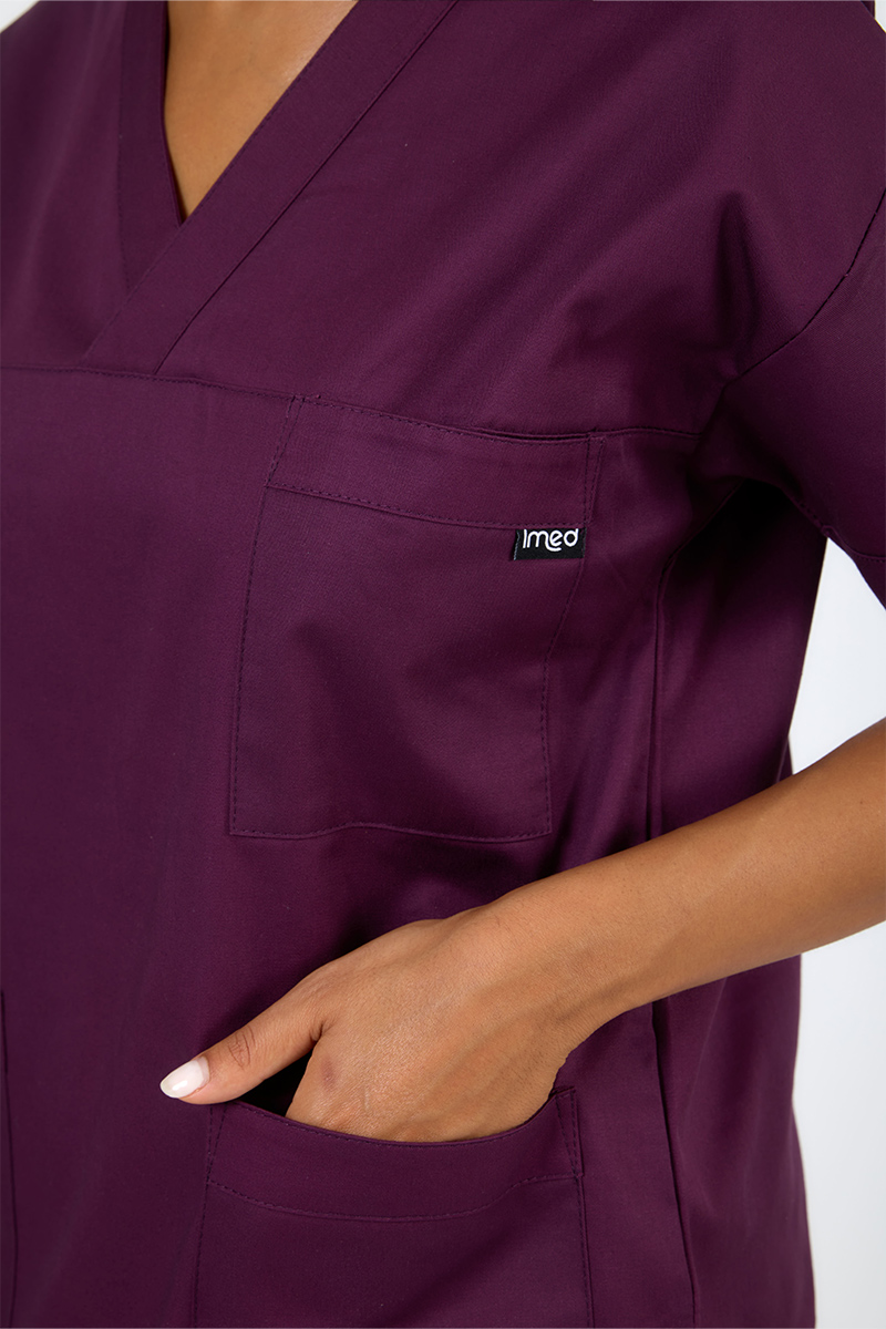 Casacca unisex collo incrocio vinaccia - immagine 3