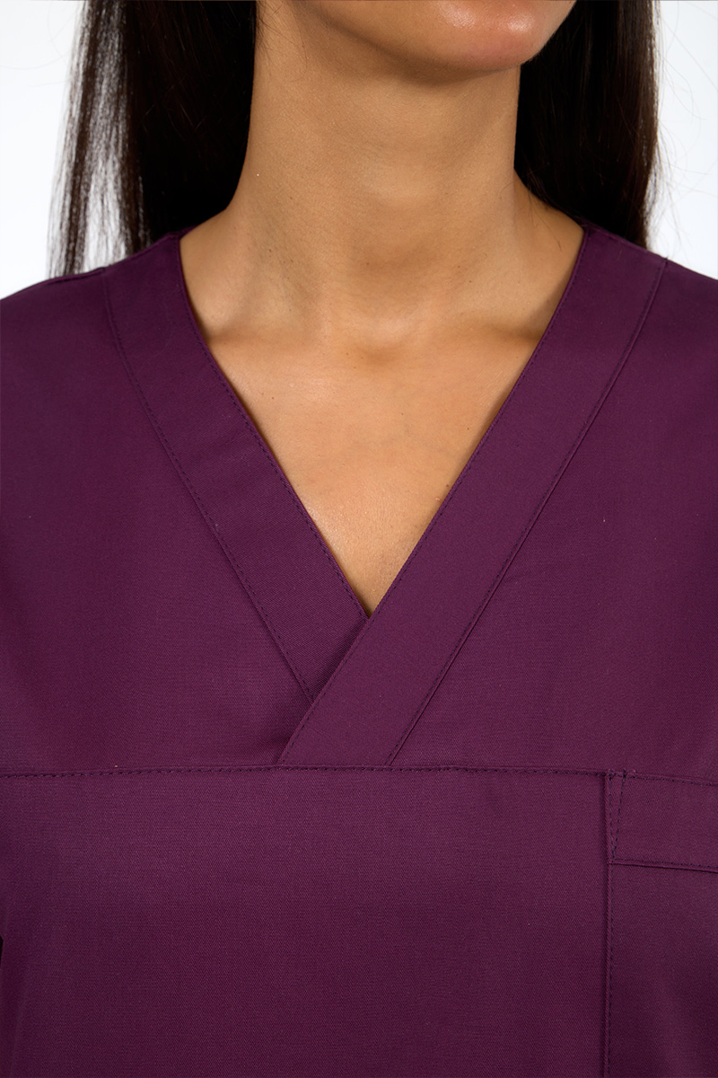 Casacca unisex collo incrocio vinaccia - immagine 2