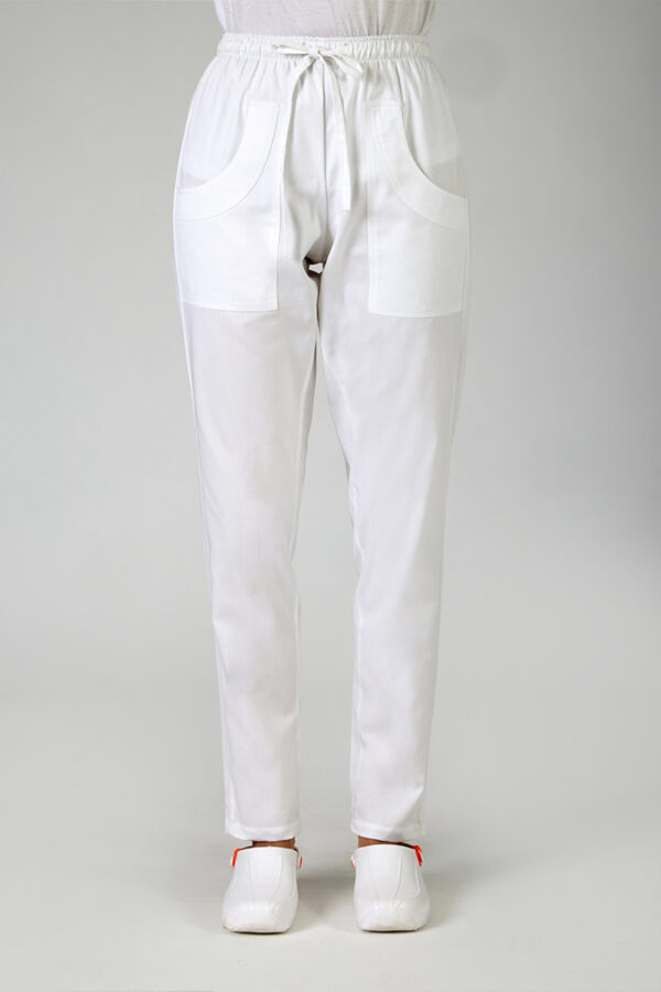 Pantalone  Sanitario donna con coulisse bianco