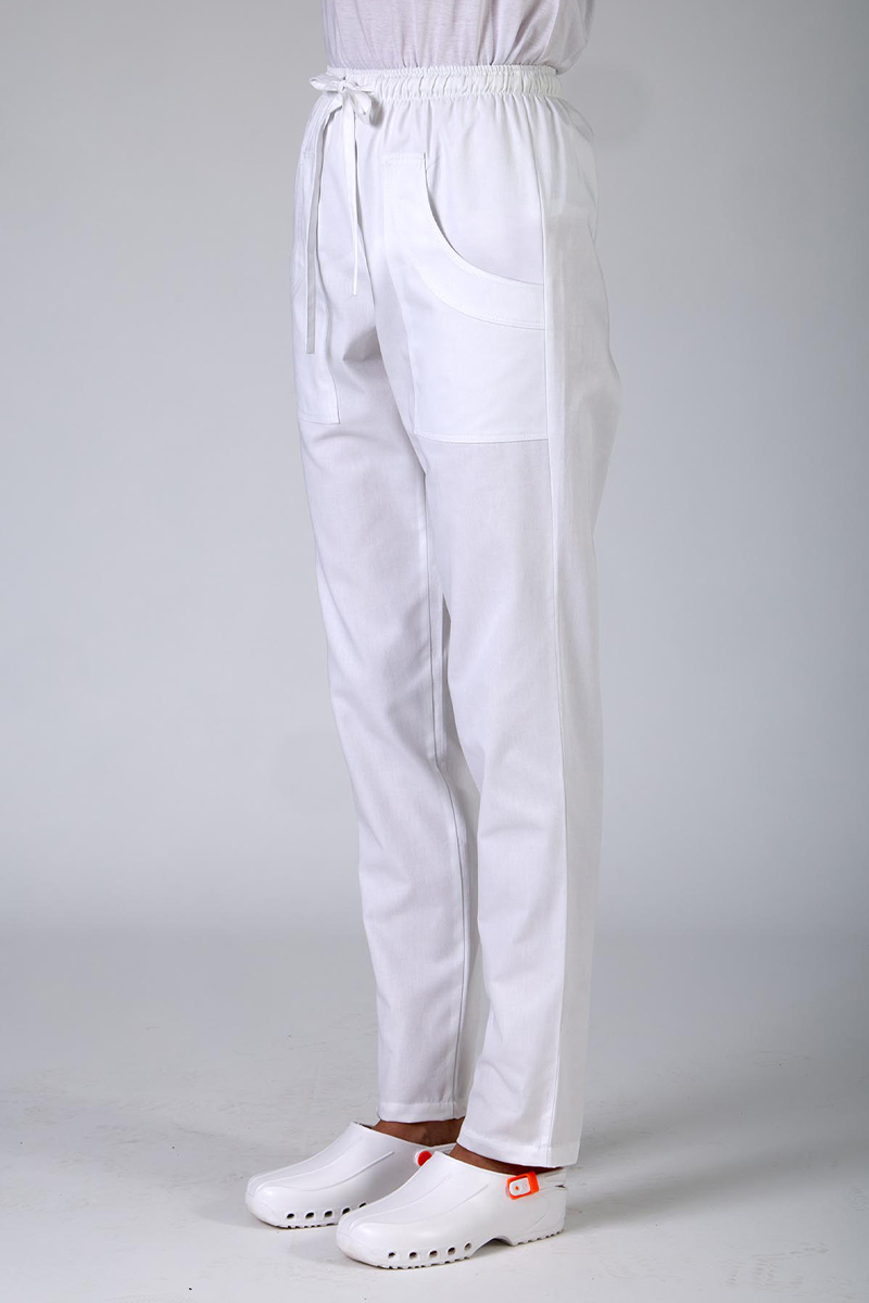 Pantalone Sanitario donna con coulisse bianco - immagine 2