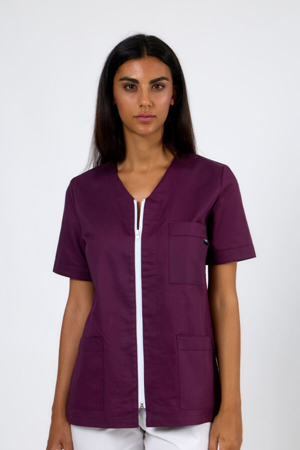 Giacca donna zip vinaccia